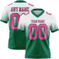 Custom White Pink-Kelly Green Authentic Fade Fashion Football Jersey