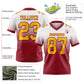 Custom White Gold-Cardinal Authentic Fade Fashion Football Jersey Limited