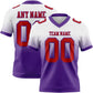 Custom White Red-Purple Authentic Fade Fashion Football Jersey