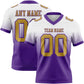 Custom White Old Gold-Purple Authentic Fade Fashion Football Jersey