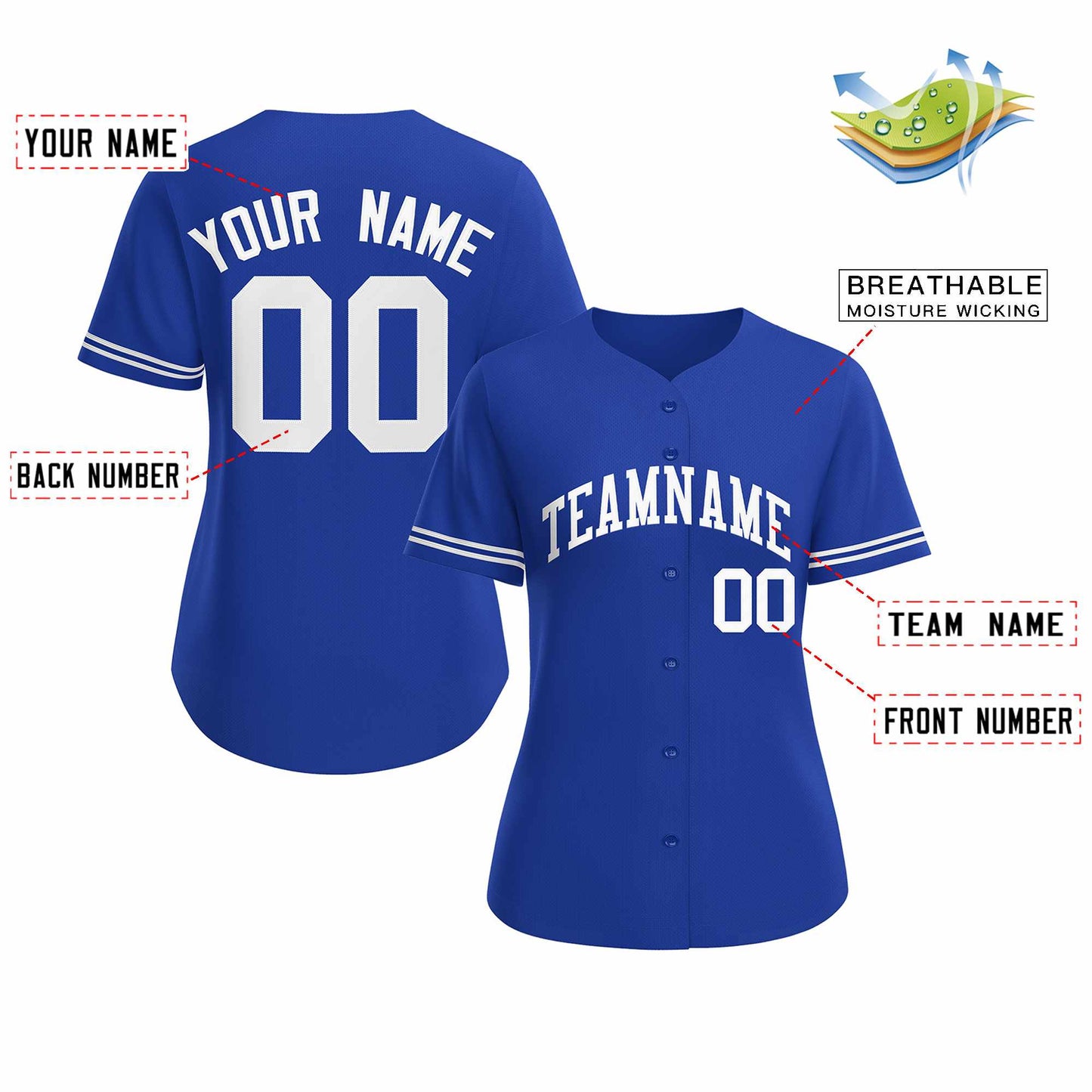 Custom Royal White Classic Style Baseball Jersey for Women Limited