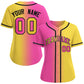 Custom Pink Gold-Black Gradient Fashion Baseball Jersey For Women
