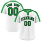 Custom White Kelly Green-Black Classic Style Authentic Two-Button Softball Jersey