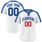 Custom White Royal Classic Style Authentic Two-Button Softball Jersey
