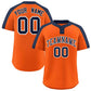 Custom Orange Navy-White Classic Style Authentic Two-Button Softball Jersey