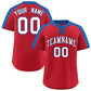 Custom Red White-Red Classic Style Authentic Two-Button Softball Jersey