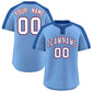 Custom Light Blue White-Royal Classic Style Authentic Two-Button Softball Jersey