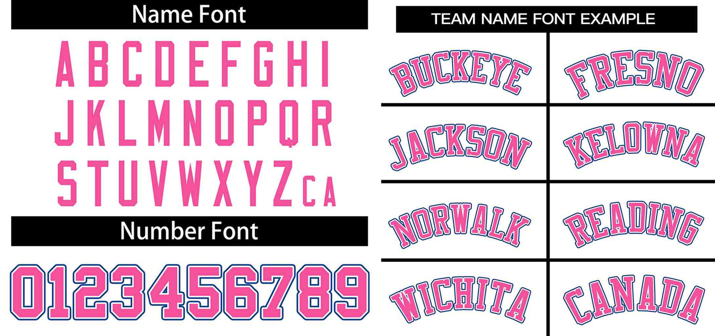 Custom White Pink-Royal Classic Style Authentic Two-Button Softball Jersey Limited