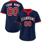 Custom Navy White-Red Classic Style Authentic Two-Button Softball Jersey