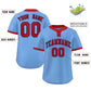 Custom Light Blue Red Classic Style Authentic Two-Button Softball Jersey Limited