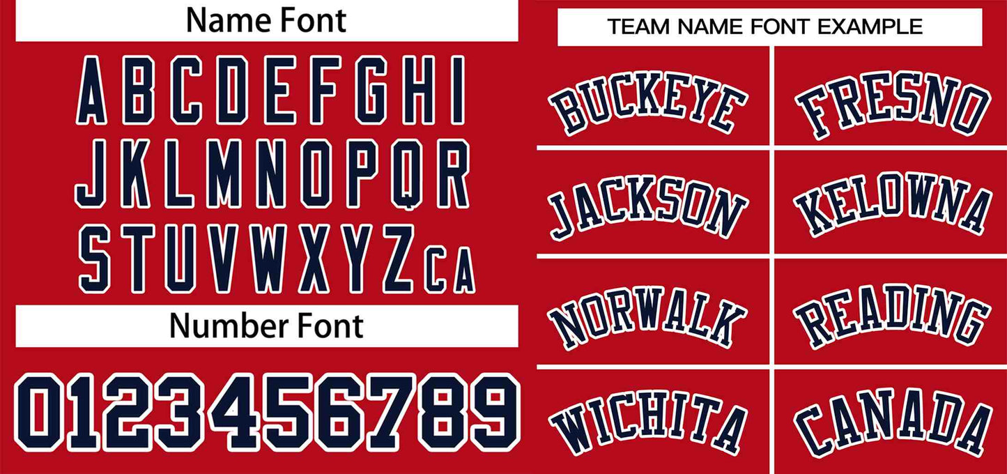 Custom Red Navy-White Classic Style Authentic Two-Button Softball Jersey Limited