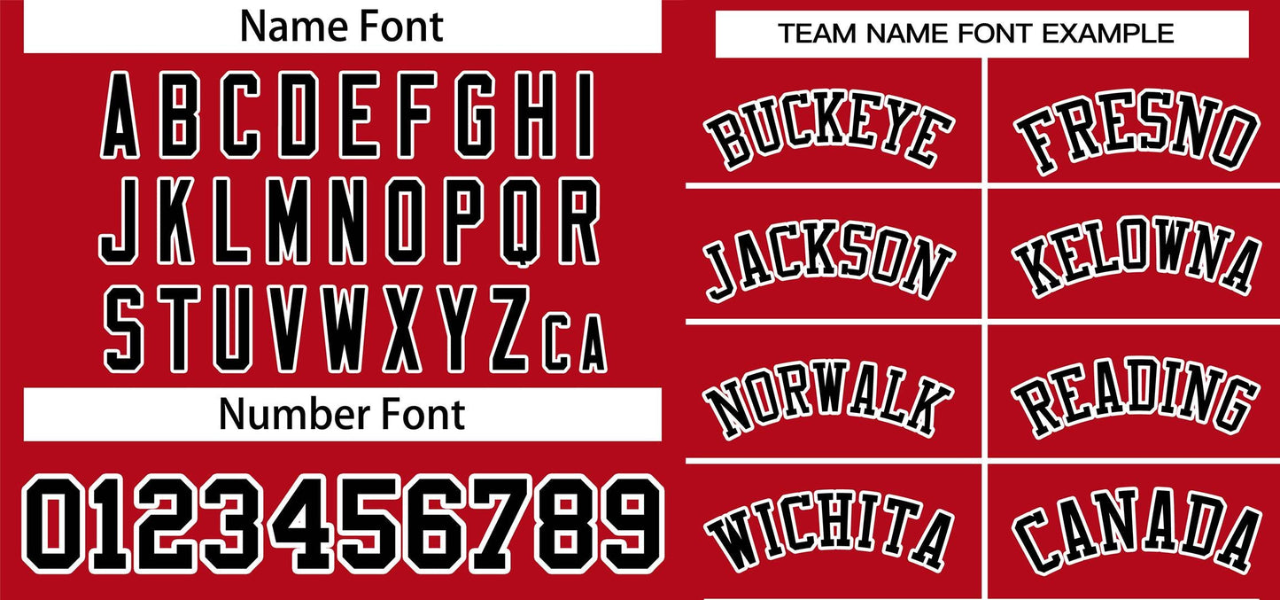 Custom Red Black-White Classic Style Authentic Pullover Baseball Jersey Limited