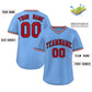 Custom Light Blue Red-White Classic Style Authentic Pullover Baseball Jersey Limited