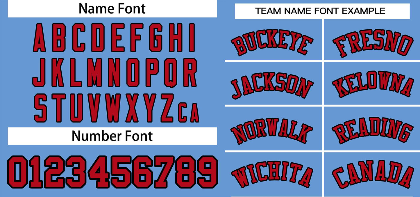 Custom Light Blue Red-White Classic Style Authentic Pullover Baseball Jersey Limited