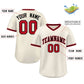 Custom Cream Red-Black Classic Style Authentic Pullover Baseball Jersey Limited