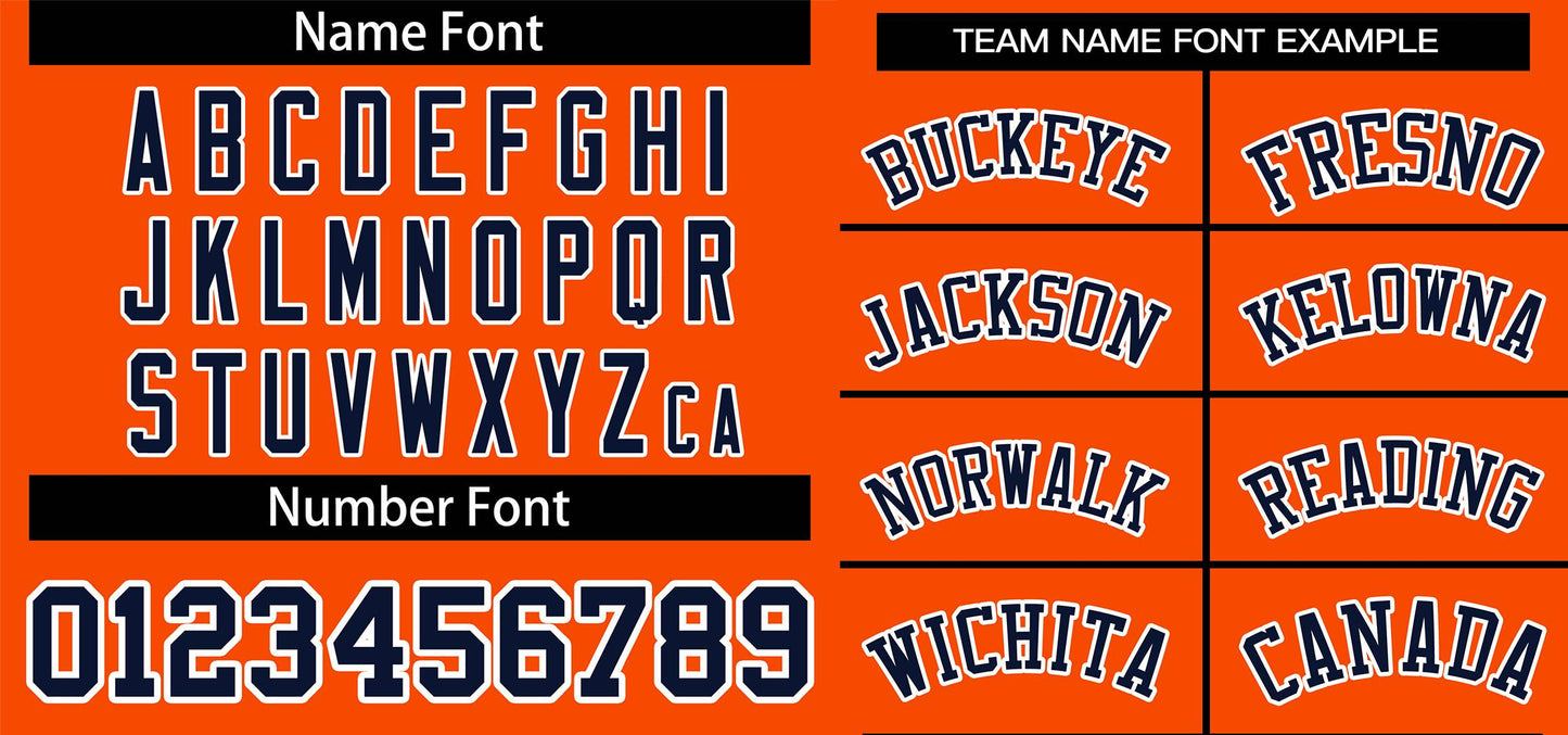 Custom Orange Navy Classic Style Authentic Pullover Baseball Jersey Limited