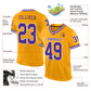Custom Gold Purple-White Mesh Authentic Throwback Football Jersey Limited