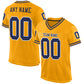 Custom Gold Navy-White Mesh Authentic Throwback Football Jersey Limited