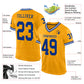Custom Gold Royal-White Mesh Authentic Throwback Football Jersey Limited