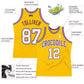 Custom Gold White-Purple Authentic Throwback Basketball Jersey Limited