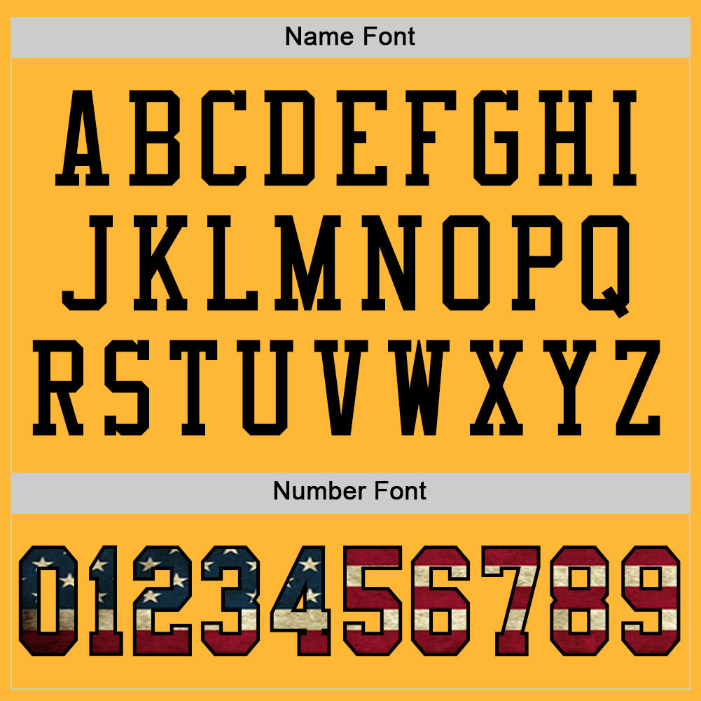 Custom Gold Vintage USA Flag-Black Mesh Authentic Football Jersey Limited