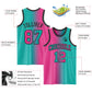 Custom Aqua Pink-Black Authentic Gradient Fashion Basketball Jersey Limited