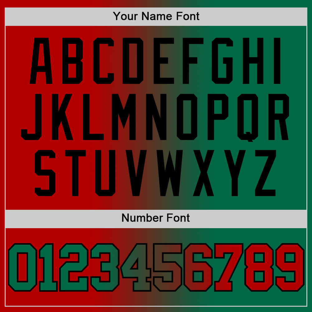 Custom Red Kelly Green-Black Authentic Gradient Fashion Basketball Jersey Limited