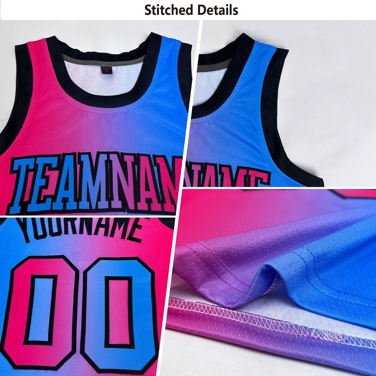 Custom Teal Yellow-Black Authentic Gradient Fashion Basketball Jersey Limited
