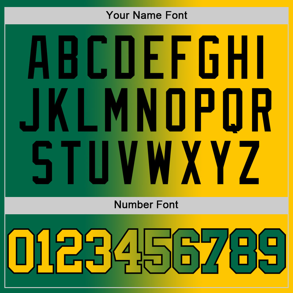 Custom Kelly Green Yellow-Black Authentic Gradient Fashion Basketball Jersey Limited