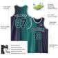 Custom Navy Teal-Gray Authentic Gradient Fashion Basketball Jersey Limited
