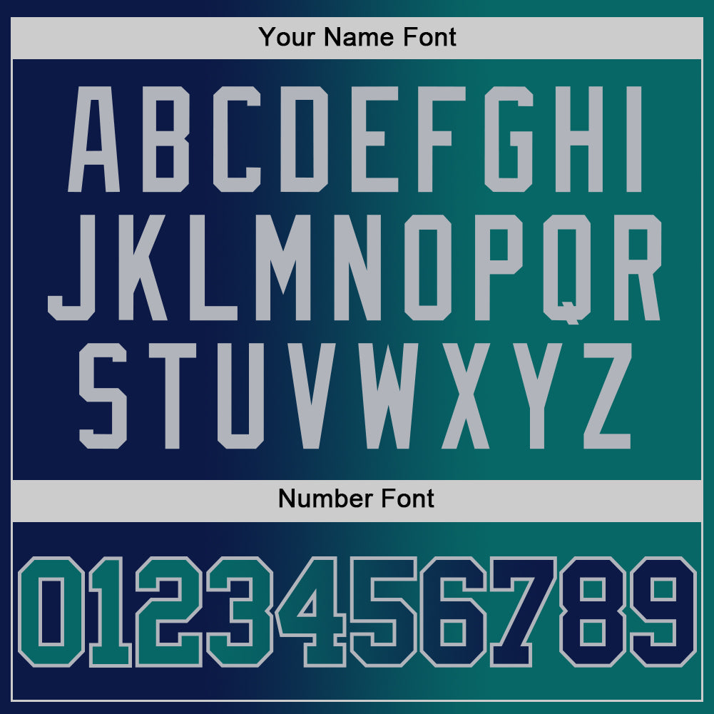 Custom Navy Teal-Gray Authentic Gradient Fashion Basketball Jersey Limited