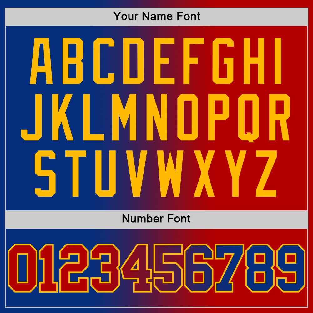 Custom Royal Red-Gold Authentic Gradient Fashion Basketball Jersey Limited