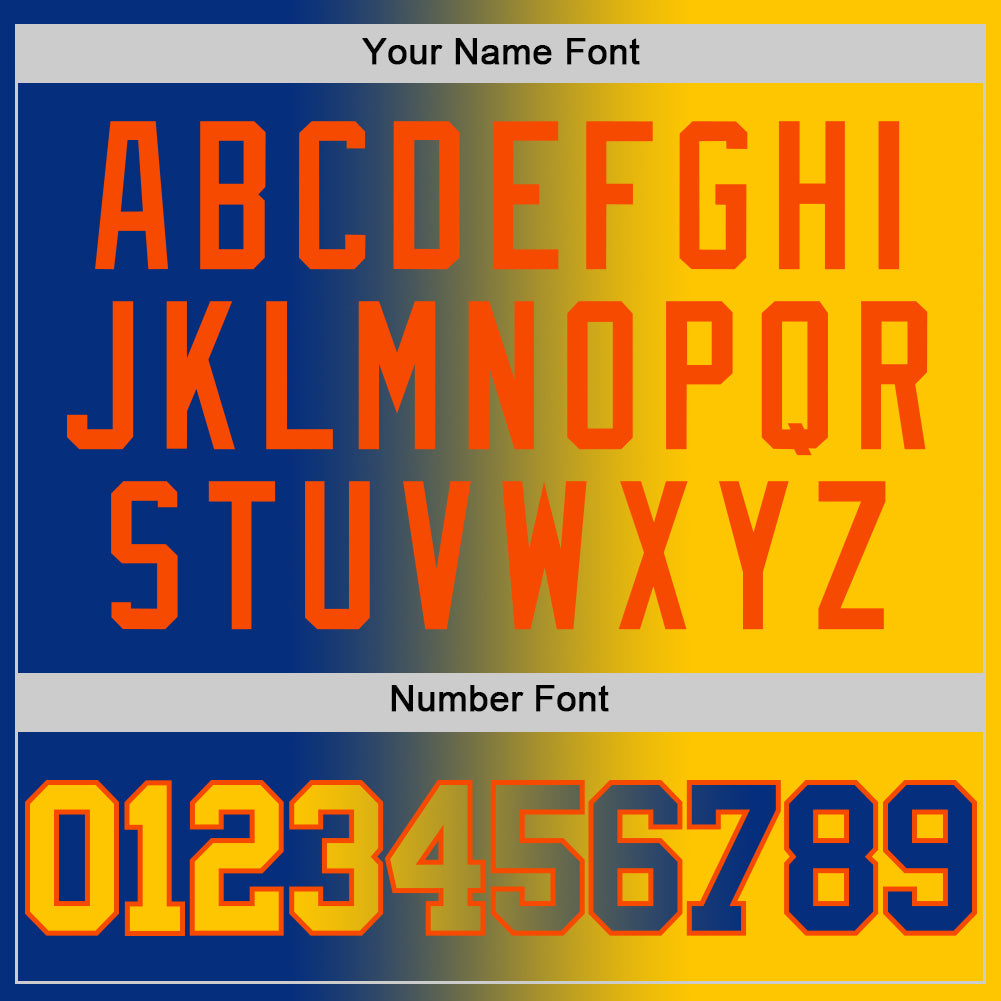 Custom Royal Yellow-Orange Authentic Gradient Fashion Basketball Jersey Limited