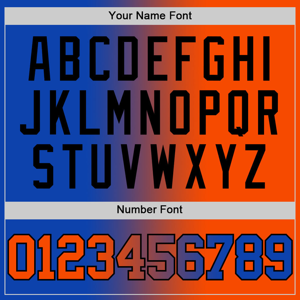 Custom Thunder Blue Orange-Black Authentic Gradient Fashion Basketball Jersey Limited