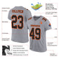 Custom Gray Black-Orange Mesh Authentic Football Jersey Limited
