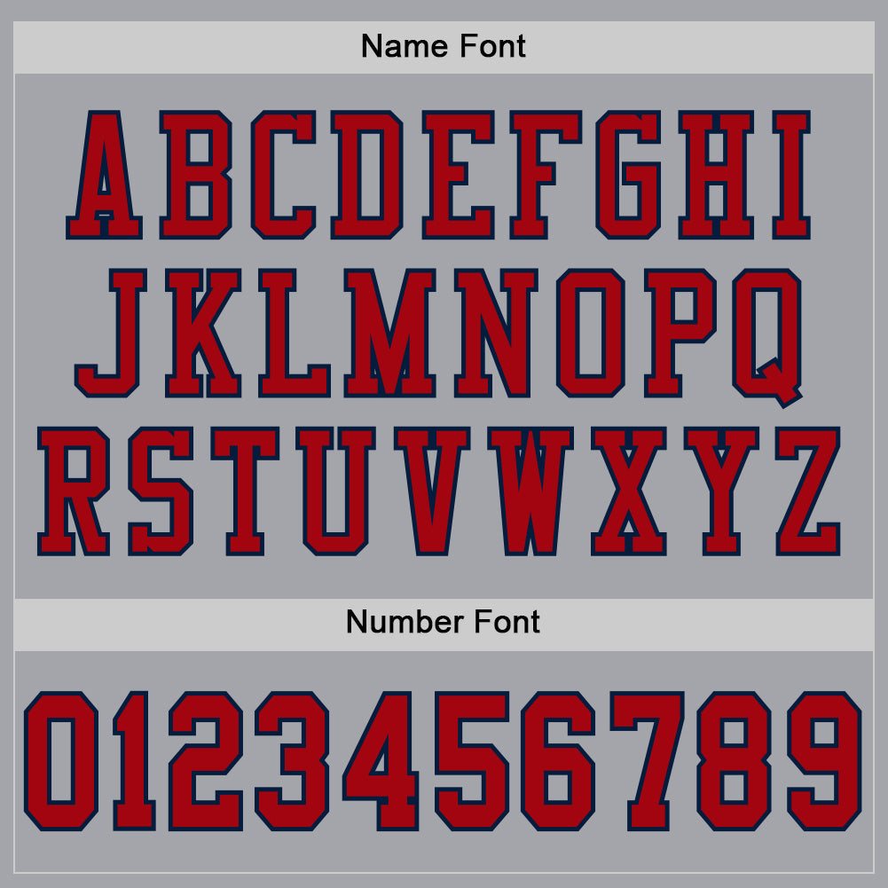 Custom Gray Red-Navy Mesh Authentic Football Jersey Limited