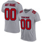 Custom Gray Red-Navy Mesh Authentic Football Jersey Limited