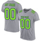 Custom Gray Neon Green-Navy Mesh Authentic Football Jersey Limited