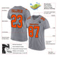 Custom Gray Orange-Black Mesh Authentic Football Jersey Limited