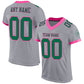 Custom Gray Kelly Green-Pink Mesh Authentic Football Jersey Limited