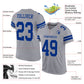 Custom Gray Royal Mesh Authentic Football Jersey Limited
