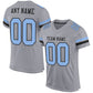 Custom Gray Light Blue-Black Mesh Authentic Football Jersey Limited