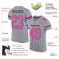 Custom Gray Pink Black-Light Blue Mesh Authentic Football Jersey Limited