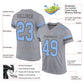 Custom Gray Light Blue-Steel Gray Mesh Authentic Football Jersey Limited