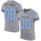 Custom Gray Light Blue-Steel Gray Mesh Authentic Football Jersey Limited