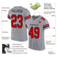 Custom Gray Red-Black Mesh Authentic Football Jersey Limited