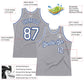 Custom Gray White-Royal Authentic Throwback Basketball Jersey Limited