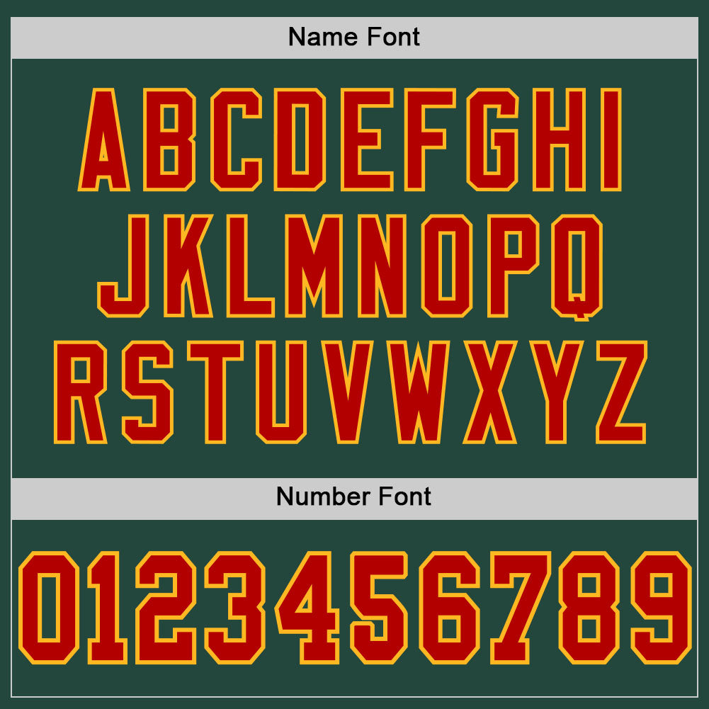 Custom Green Red-Gold Mesh Authentic Football Jersey Limited