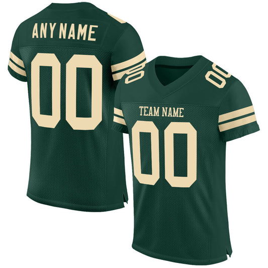 Custom Green Cream Mesh Authentic Football Jersey Limited