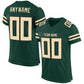 Custom Green Cream-Black Mesh Authentic Football Jersey Limited